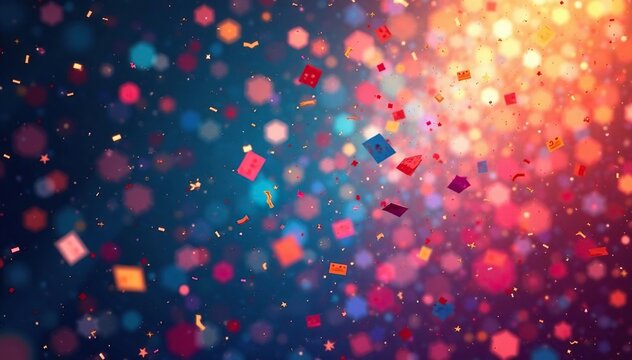 Joyful confetti explosion, vibrant colors, celebratory burst , wedding, vibrant background, playful