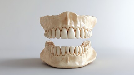Detailed 3d model of a complete human set of teeth.