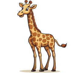 Fototapeta premium Giraffe standing in a friendly pose. PNG image, transparent background