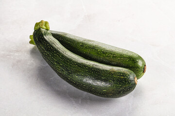 Raw young small green zucchini