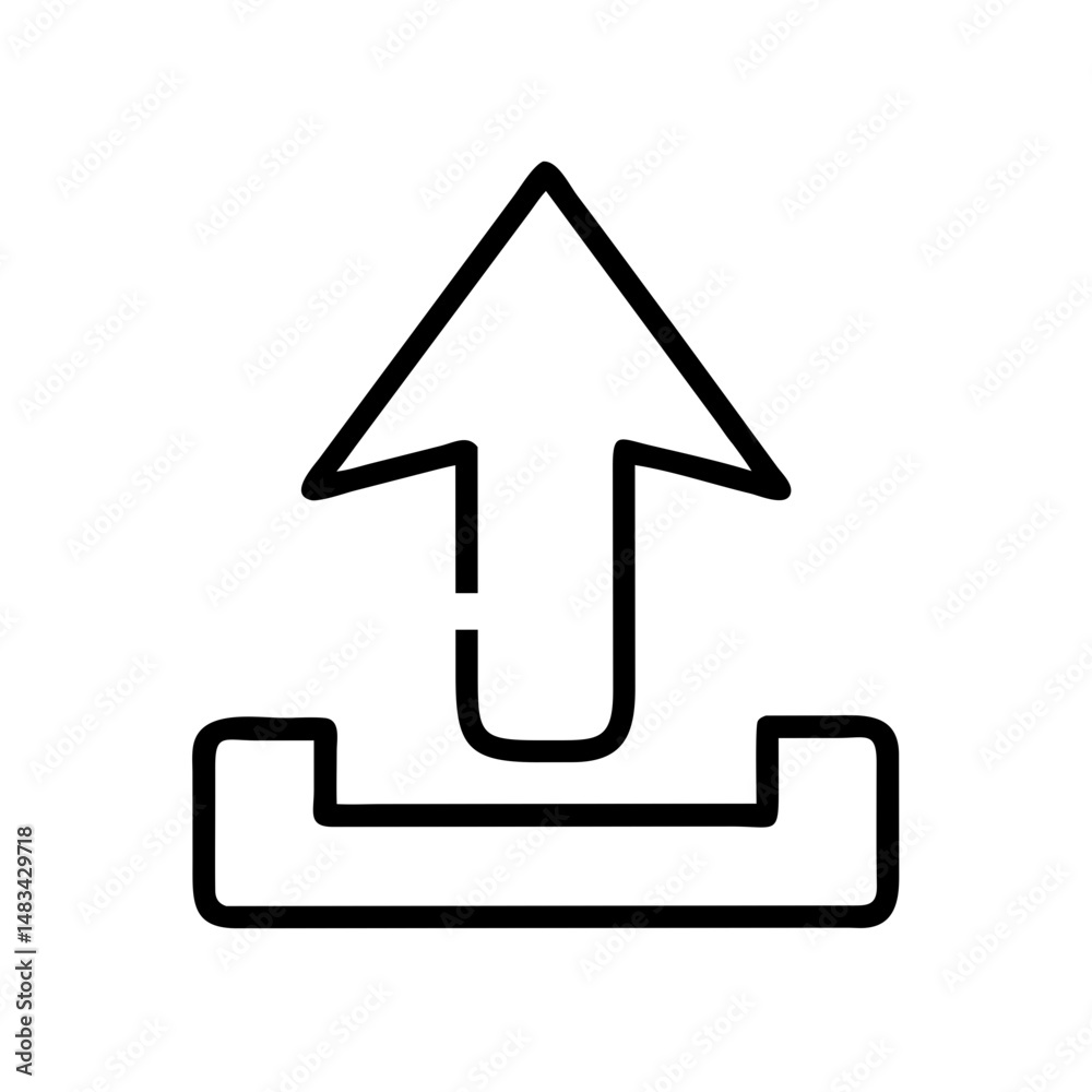 Poster Upload Arrow Icon Representing File Transfer, Cloud Submission, and Data Upload Functionality