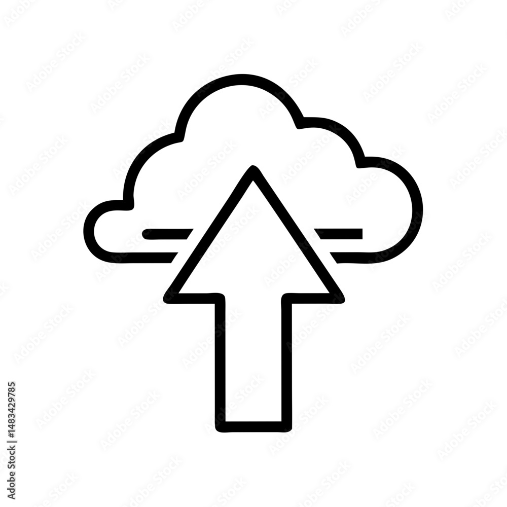 Poster Upload Arrow Icon Representing File Transfer, Cloud Submission, and Data Upload Functionality