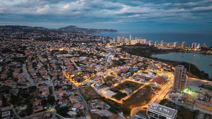 Fototapeta premium Calp Cityscape at Dusk