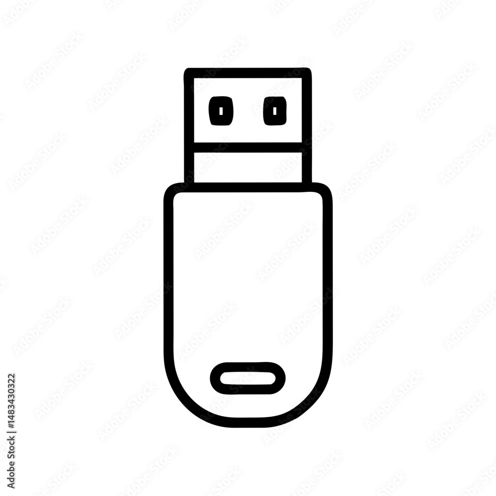Poster USB Flash Drive Icon Representing Portable Storage Device, Data Transfer, and External Memory Solution