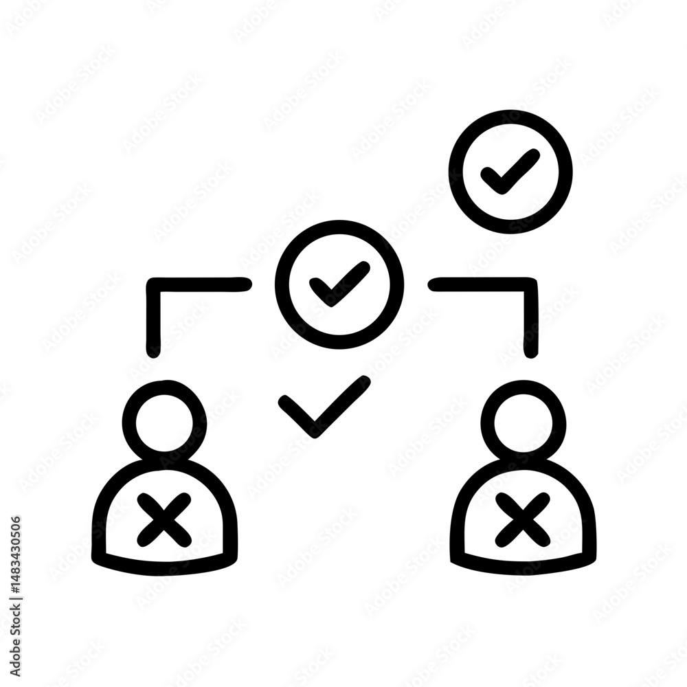 Poster User Connection with Decision Icons Representing Interactive Choice, Social Input, and Network-Based Decision Making