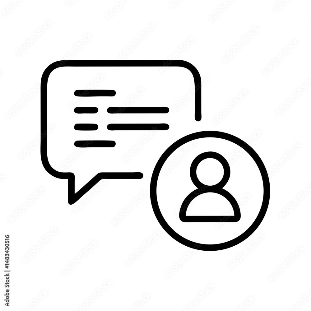 Poster User Profile with Chat Icon Representing Online Communication, Messaging Interaction, and Digital User Identity