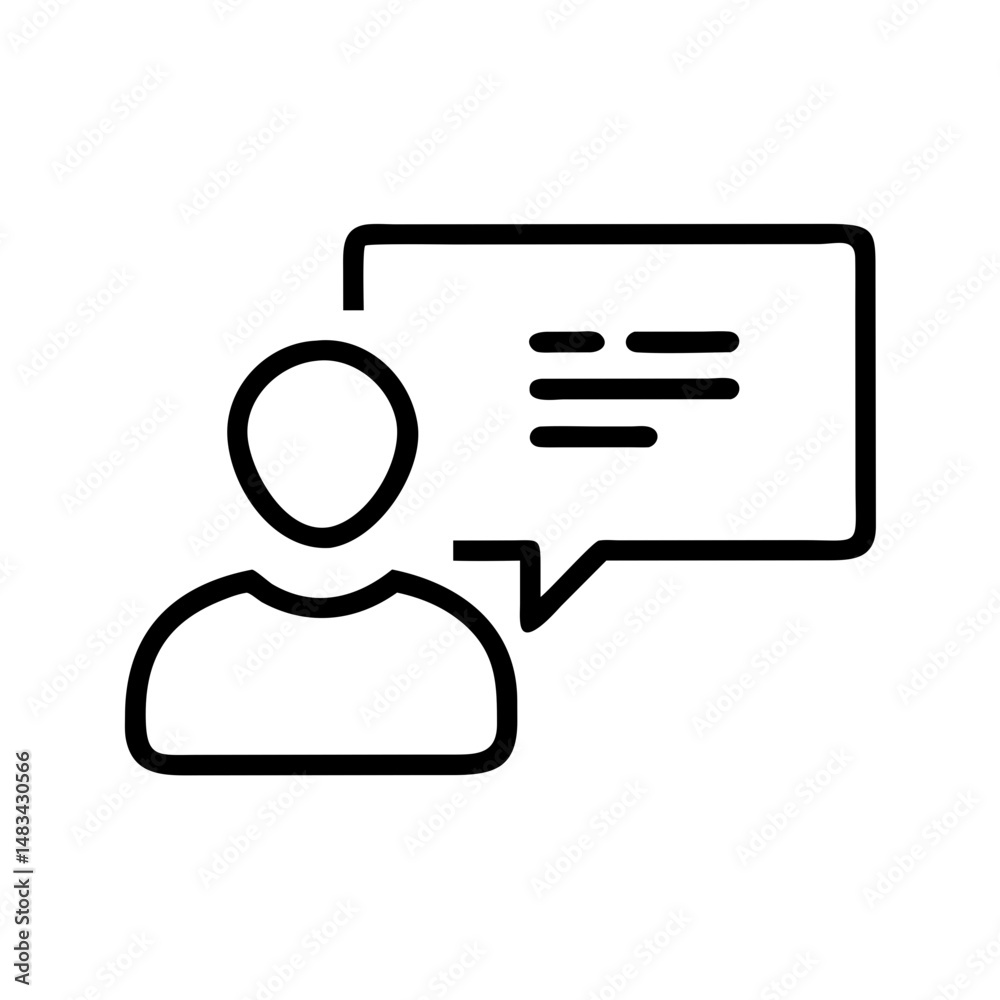 Poster User Profile with Chat Icon Representing Online Communication, Messaging Interaction, and Digital User Identity