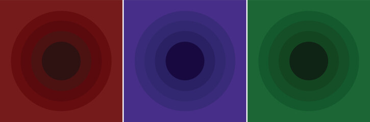 Set of dark blue, red and dark green circle board frame design. Abstract realistic pedestal scene for product display in top view design