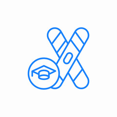 Fototapeta premium ski graduation icon sign vector