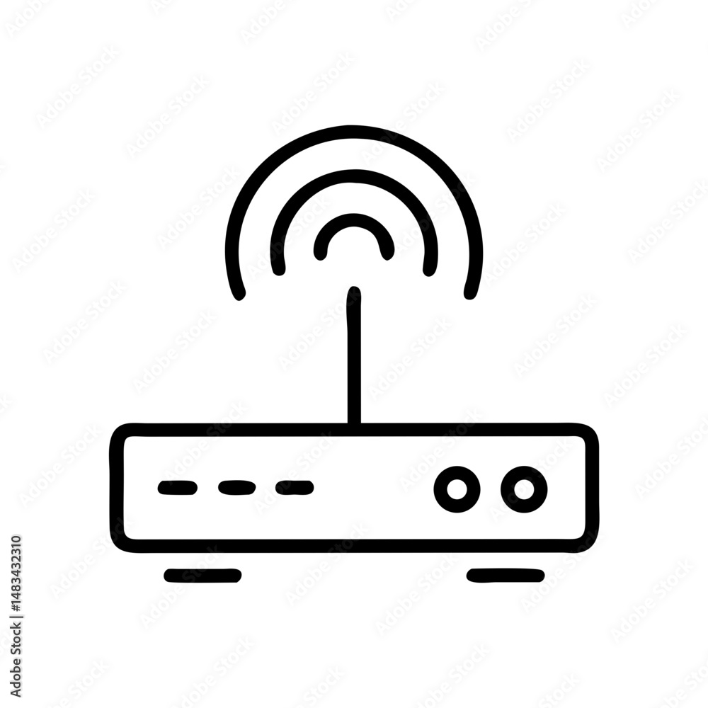 Poster Wi-Fi Router Icon Representing Office Network Connectivity and Wireless Internet Access Device