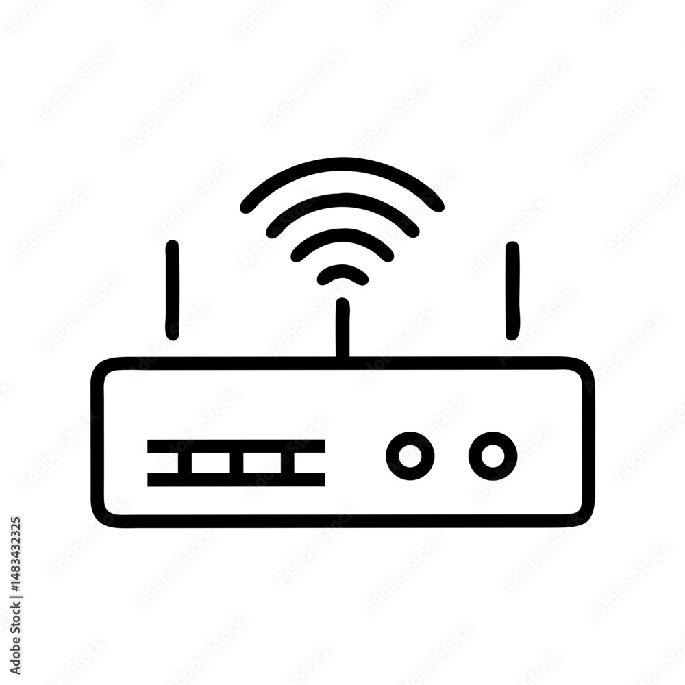 Poster Wi-Fi Router Icon Representing Office Network Connectivity and Wireless Internet Access Device