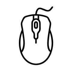 Fototapeta premium Wired Computer Mouse Icon Representing Desktop Input Device with Cable for Cursor Control and Navigation