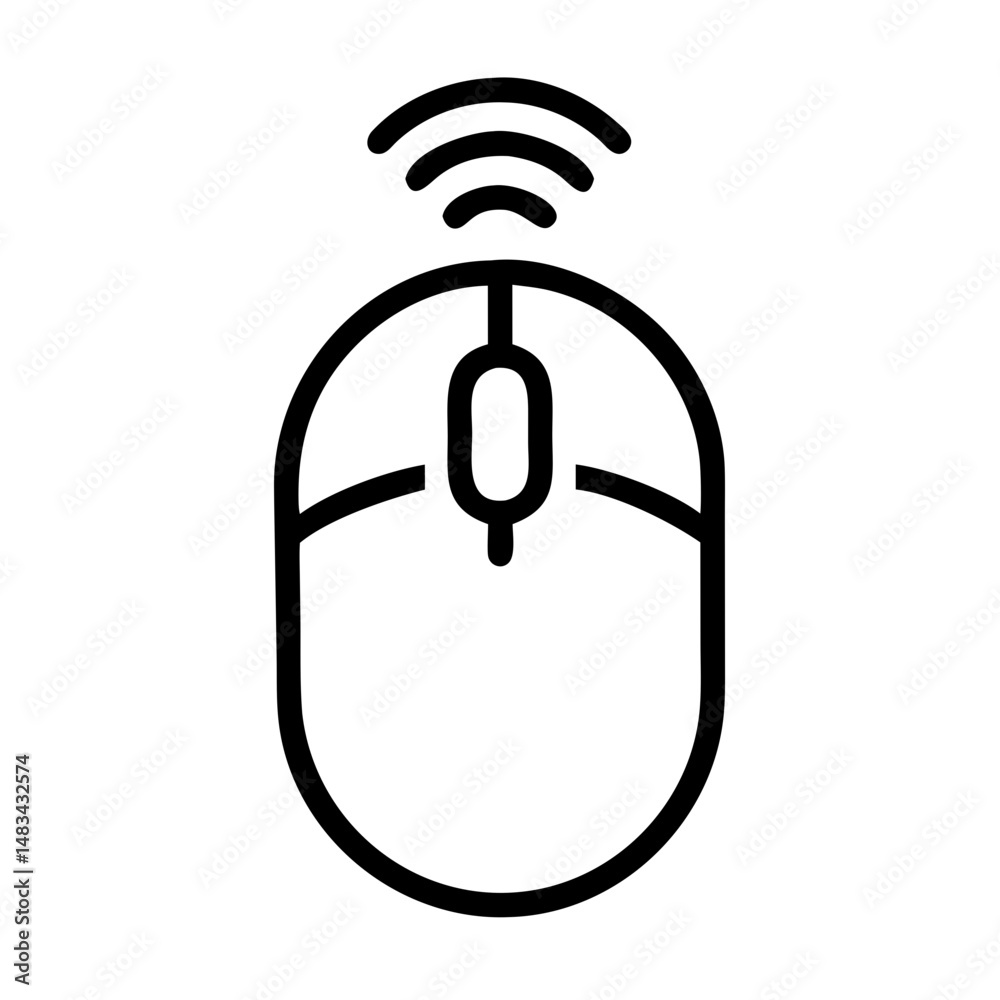 Leinwandbilder Wireless Mouse Device Icon Representing Computer Peripheral for Cordless Navigation and Digital Interaction