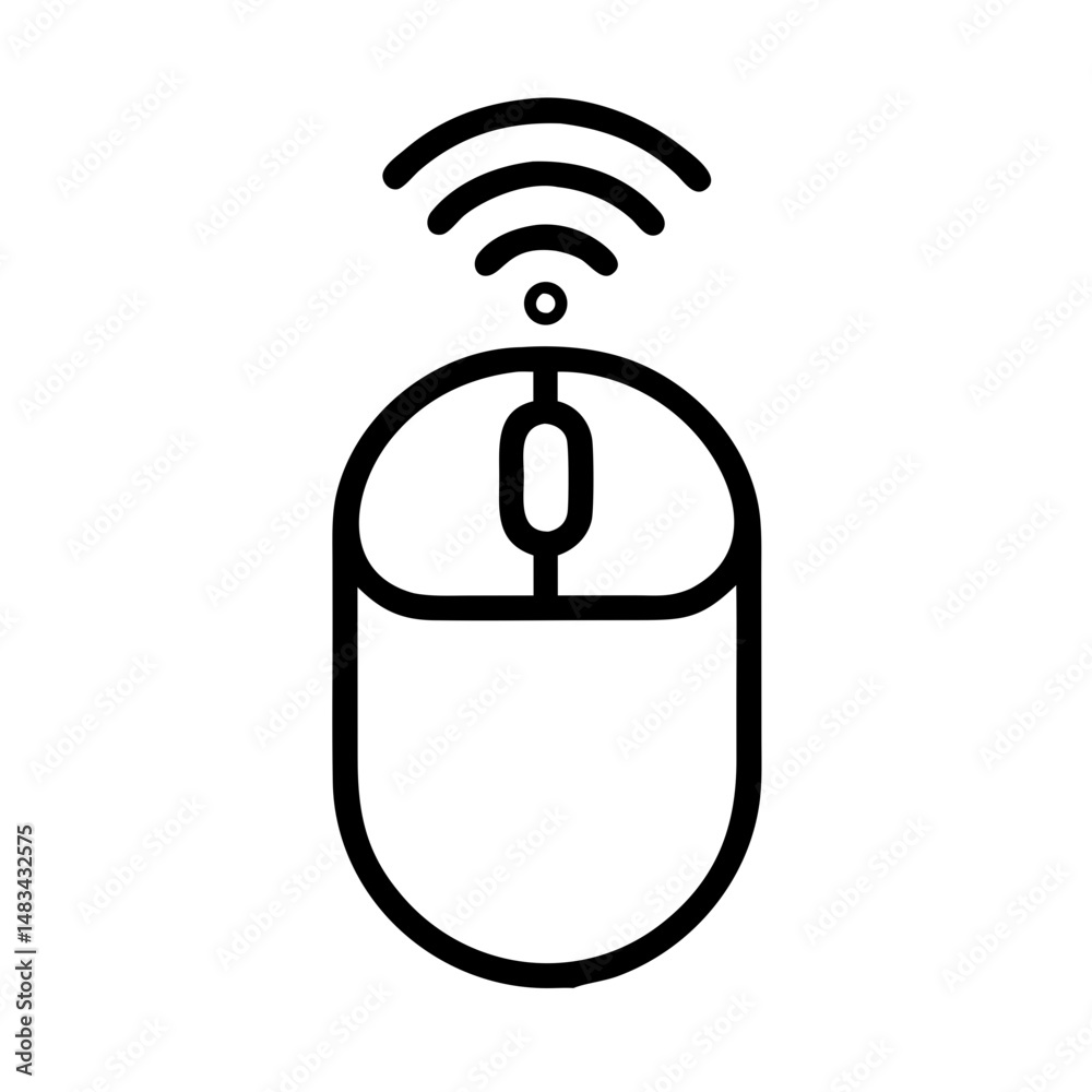 Aufkleber Wireless Mouse Device Icon Representing Computer Peripheral for Cordless Navigation and Digital Interaction