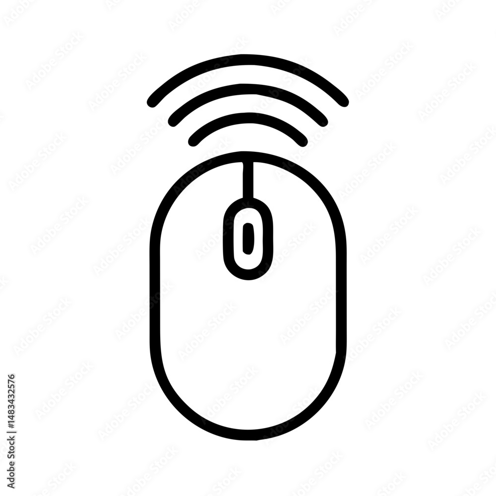 Fototapete Wireless Mouse Device Icon Representing Computer Peripheral for Cordless Navigation and Digital Interaction