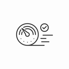 speed meter check icon sign vector