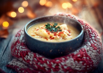 Warm, steaming bowl of soup