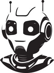 Black and white robot vector