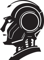 Black and white robot vector
