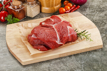 Raw beef meat piece for cooking