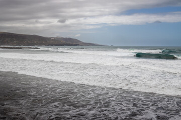 Atlantic ocean sand beach, Gran Canaria, Spain