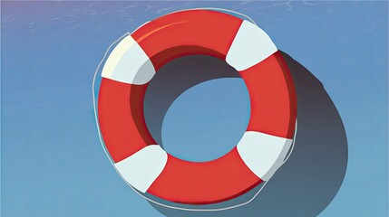 Red and white life preserver illustration