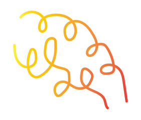 Fototapeta premium Abstract illustration of three gradient colored squiggly lines on a white background design element