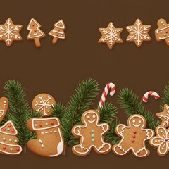 Gingerbread Holiday Border