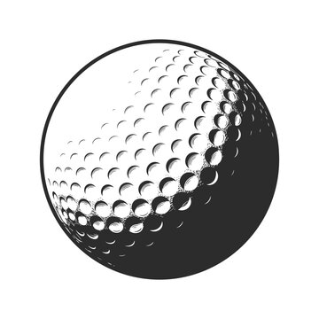 golf ball black and white clip art preview