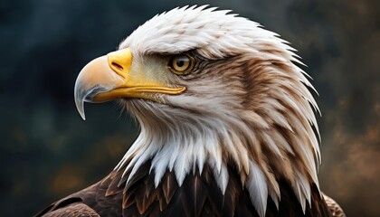 Obraz premium Majestic Bald Eagle Portrait: A Close-Up of a North American Icon