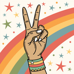 Fototapeta premium peace sign with various colours