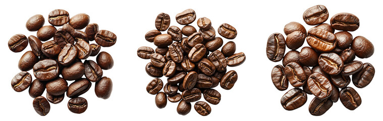 Obraz premium Isolated Coffee Beans on Transparent Background for Creative Use