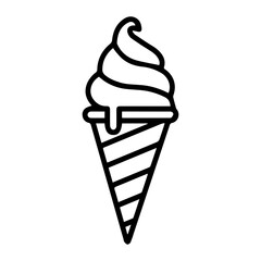 black and white ice cream icon