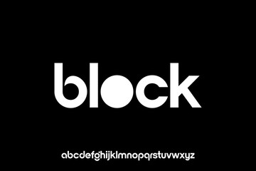 word of block . modern minimalist clean alphabet font. lowercase bold typography vector illustration design	
