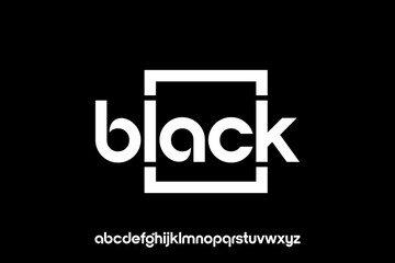 Fototapeta premium word of black . modern minimalist clean alphabet font. lowercase bold typography vector illustration design 