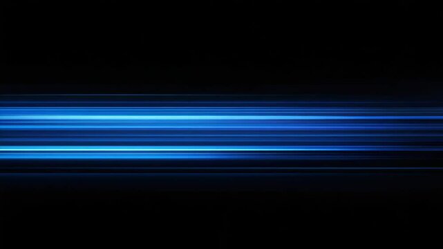Abstract luminous streaks, electric blue color, representing speed and futuristic travel, on black ground