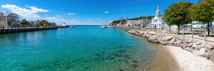 Naklejka premium photo of mackinac island, Lake Huron 