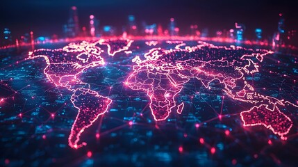 Obraz premium Glowing global business distribution concept