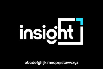 word of insight . modern minimalist clean alphabet font. lowercase bold typography vector illustration design
