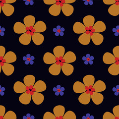 Elegant trendy vector ditsy floral seamless pattern design of beautiful abstract flowers and leaves. Foliage repeat texture background. Suitable for wallpaper, surface printing and textile