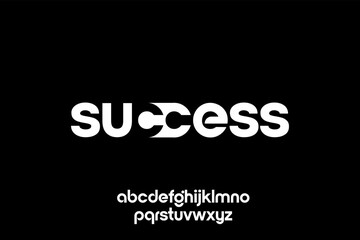 word of success for business . modern minimalist clean alphabet font. lowercase bold typography vector illustration design