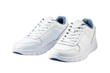 PNG White athletic sneakers with lace-up design on a plain background