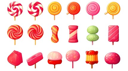 Delicious and Colorful Assortment of Tasty Sweet Candies on Display