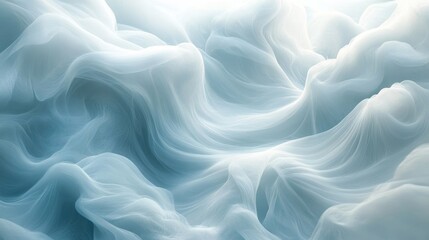 Obraz premium Abstract, flowing, light-blue, ethereal, fabric, texture, design.
