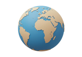 Fototapeta premium Globe earth world geography continents map travel planet sphere on transparent background