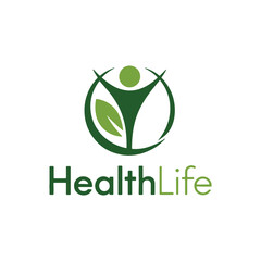 Vector logo design. Wellness and healthy, circle line logo with wellness people concept