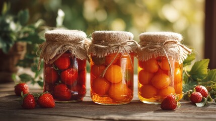 Delicious Pickled Strawberries in Jars for Food Preservation