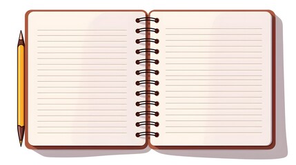 Professional Open Notebook for Writing in School Book or To-Do List Concept