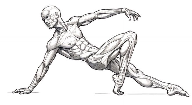 Male figure anatomy drawing