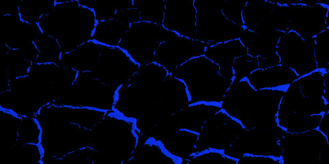 Abstract background with kintsugi cracks design and surface and scratches Transparent background. Abstract color photo of cracks on  black Vector crack concrete texture black and blue grunge texture.